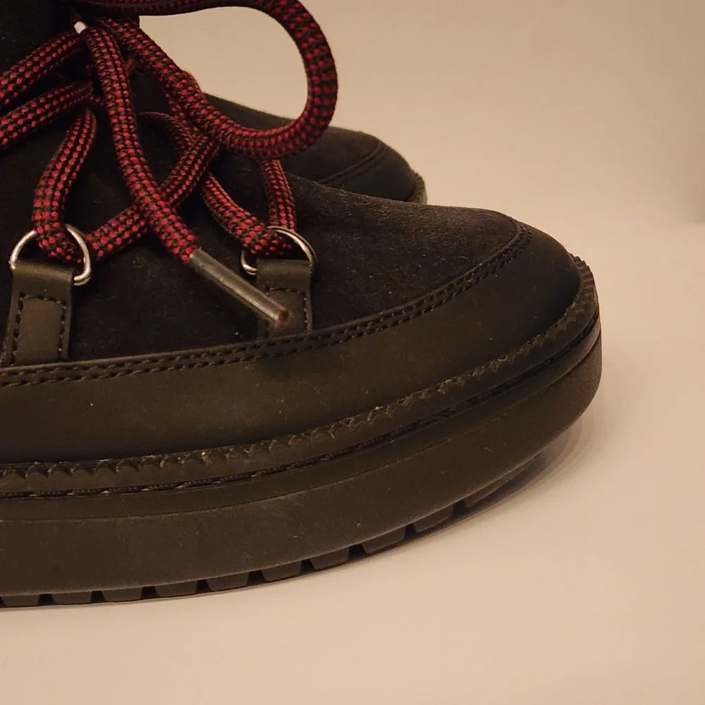 Cole Haan Cloudfeel Suede Mini Snow Boots Women's Black Ankle Boots Size 5.5